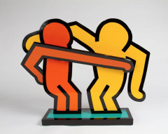 AFTER KEITH HARING RARE POLYCHROME ALUMINIUM SCULPTURE INTITLED BEST BUDDIES  - 2206702