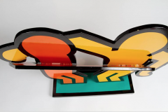 AFTER KEITH HARING RARE POLYCHROME ALUMINIUM SCULPTURE INTITLED BEST BUDDIES  - 2206704