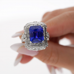 AGL Certified 10 10 Carat No Heat Ceylon Cornflower Blue Sapphire Diamond Ring - 3746913