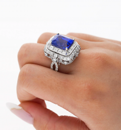 AGL Certified 10 10 Carat No Heat Ceylon Cornflower Blue Sapphire Diamond Ring - 3746941