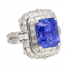 AGL Certified 10 10 Carat No Heat Ceylon Cornflower Blue Sapphire Diamond Ring - 3746950