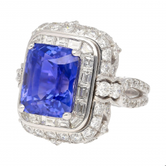 AGL Certified 10 10 Carat No Heat Ceylon Cornflower Blue Sapphire Diamond Ring - 3746955