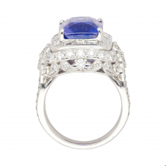 AGL Certified 10 10 Carat No Heat Ceylon Cornflower Blue Sapphire Diamond Ring - 3746966