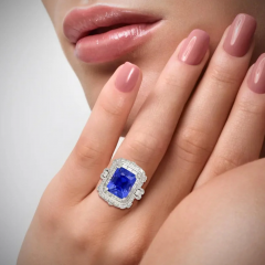 AGL Certified 10 10 Carat No Heat Ceylon Cornflower Blue Sapphire Diamond Ring - 3746972