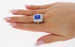 AGL Certified 10 10 Carat No Heat Ceylon Cornflower Blue Sapphire Diamond Ring - 3746976