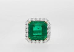 AGL Certified 16 46 Carat Minor Oil Vivid Colombian Emerald and Diamond - 3515082