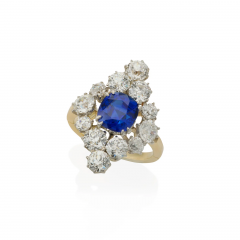 AGL Classic Ceylon No Heat Sapphire and Diamond Ring - 3967967