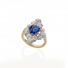 AGL Classic Ceylon No Heat Sapphire and Diamond Ring - 3967971