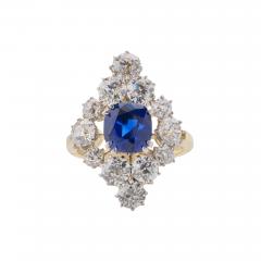 AGL Classic Ceylon No Heat Sapphire and Diamond Ring - 3968991