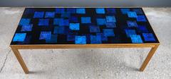 ALGOT P TORNEMAN T rneman Ros n Oak Blue Enamel Coffee Table 1960s Sweden - 2276366