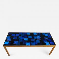 ALGOT P TORNEMAN T rneman Ros n Oak Blue Enamel Coffee Table 1960s Sweden - 2282897