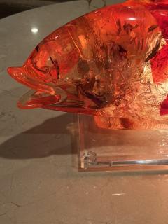 AMAZING LARGE SCALE COLORFUL LUCITE FISH ILLUMINATED SCULPTURE LAMP - 3338317