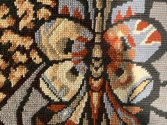 AMAZING MID CENTURY BUTTERFLY NEEDLEPOINT - 2809959