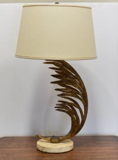 AMERICAN DESIGN Gilt Brass Palm Frond Table Lamps - 3092793