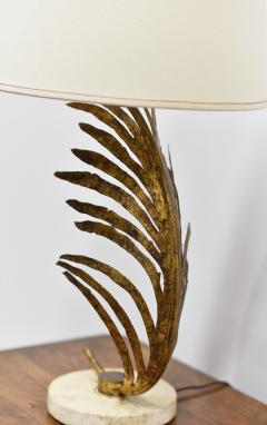 AMERICAN DESIGN Gilt Brass Palm Frond Table Lamps - 3092796