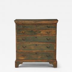 AMERICAN PINE PAINTED CHIPPENDALE CHEST - 3845649