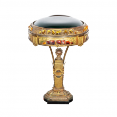 AN AUSTRIAN ART NOUVEAU GILT BRONZE AND GLASS FIGURAL TABLE LAMP CIRCA 1900 - 3537785