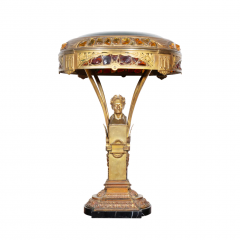 AN AUSTRIAN ART NOUVEAU GILT BRONZE AND GLASS FIGURAL TABLE LAMP CIRCA 1900 - 3537824