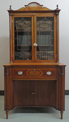 AN EDWARDIAN SATINWOOD SECRETAIRE BOOKCASE - 3078268