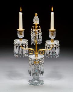 AN ELEGANT PAIR OF ORMOLU GLASS REGENCY CANDELABRA - 4752659