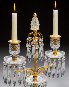AN ELEGANT PAIR OF ORMOLU GLASS REGENCY CANDELABRA - 4752663