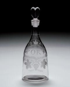 AN ELEGANTLY ENGRAVED PORT DECANTER - 4752652