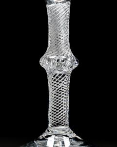 AN ENGRAVED MULTI SPIRAL AIR TWIST WINE GLASS - 4752681