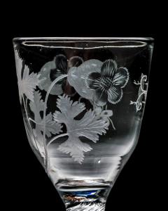 AN ENGRAVED MULTI SPIRAL AIR TWIST WINE GLASS - 4752682