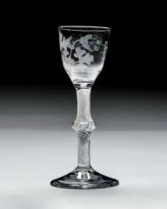 AN ENGRAVED MULTI SPIRAL AIR TWIST WINE GLASS - 4752687