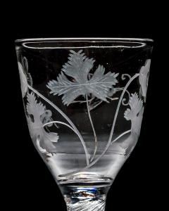 AN ENGRAVED MULTI SPIRAL AIR TWIST WINE GLASS - 4752688