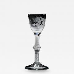 AN ENGRAVED MULTI SPIRAL AIR TWIST WINE GLASS - 4752786