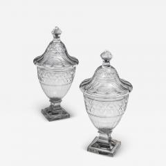 AN EXCEPTIONAL PAIR OF GEORGE III CUT GLASS URNS COVERS - 3800018