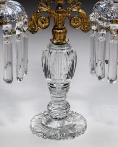 AN EXQUISITE PAIR OF REGENCY CUT GLASS GILT BRONZE CANDELABRA - 4455685