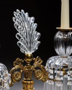 AN EXQUISITE PAIR OF REGENCY CUT GLASS GILT BRONZE CANDELABRA - 4455689
