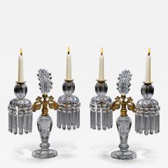 AN EXQUISITE PAIR OF REGENCY CUT GLASS GILT BRONZE CANDELABRA - 4456761