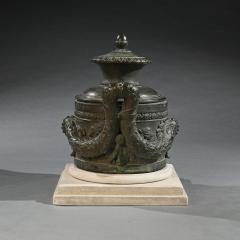 AN EXTREMELY RARE ITALIAN LATE 18TH C BRONZE LOCKING VESSEL - 3680905