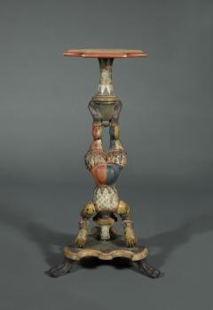 AN INTERESTING PAIR OF CARVED AND POLYCHROME PAINTED STANDS - 3526016