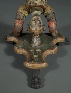 AN INTERESTING PAIR OF CARVED AND POLYCHROME PAINTED STANDS - 3526055