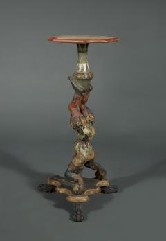 AN INTERESTING PAIR OF CARVED AND POLYCHROME PAINTED STANDS - 3526071