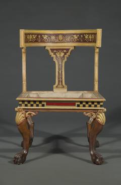 AN UNUSUAL AND LARGE PAIR OF ETRUSCAN PAINTED KLISMOS INSPIRED CHAIRS - 3519333