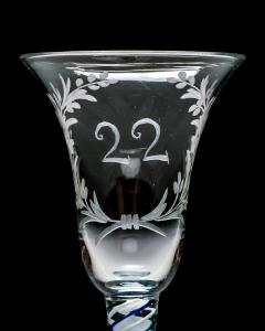 AN UNUSUAL ENGRAVED BLUE GREEN COLOUR TWIST - 4742646