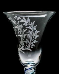 AN UNUSUAL ENGRAVED BLUE GREEN COLOUR TWIST - 4742648