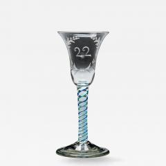 AN UNUSUAL ENGRAVED BLUE GREEN COLOUR TWIST - 4745326