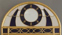 AN UNUSUAL GILTWOOD AND GILT PEWTER MIRROR SET WITH BLUE GLASS - 4224393
