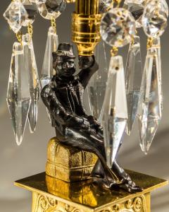 AN UNUSUAL PAIR OF GILT BRONZE MILITARY FIGURE CANDLESTICKS - 3787931