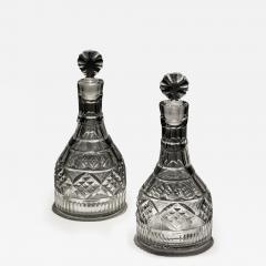 AN UNUSUAL PAIR OF IRISH CUT GLASS DECANTERS - 3796553