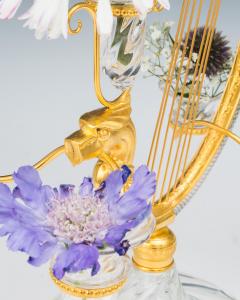 AN UNUSUAL PAIR OF ORMOLU MOUNTED HARP FLOWER EPERGNES - 3793798