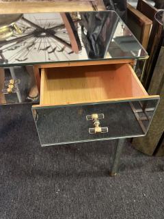 ANDRE MARCHAND ART DECO MIRRORED DESK WITH BRASS AND GLASS ROD HANDLES BY ANDRE MARCHAND - 3747993