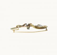 ANTIQUE 14K GOLD AND ENAMEL SNAKE BROOCH CIRCA 1900 - 2620883