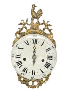 ANTIQUE 19TH CENTURY FRENCH GRANDFATHER CLOCK WITH BRASS ROOSTER CREST - 4496431